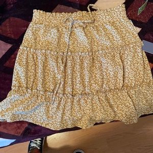 Yellowish brown & white skirt